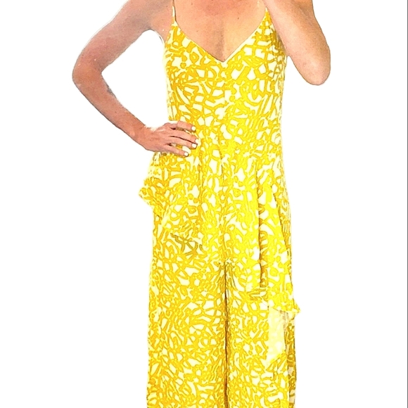 Maeve Women Brittany Cropped Jumpsuit Sz 2 Adj Skinny Straps Wide Leg Open Back - Picture 4 of 16